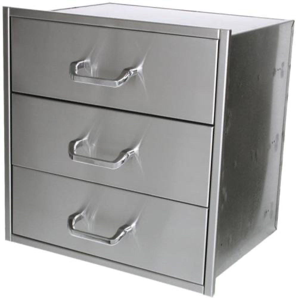 Solaire 21 Inch Stainless Steel Triple Access Drawer