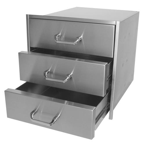 Solaire 21 Inch Stainless Steel Extra Deep Triple Access Drawer
