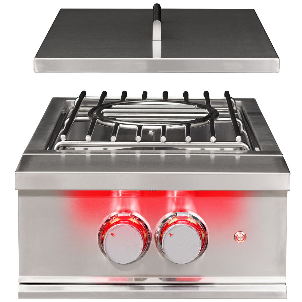 TrueFlame 70000 BTU Built In Propane Gas Power Burner with Wok Grate  and  Removable Lid