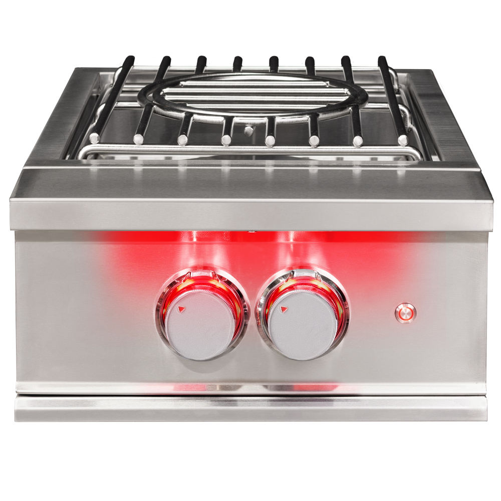 TrueFlame 70000 BTU Built In Propane Gas Power Burner with Wok Grate  and  Removable Lid