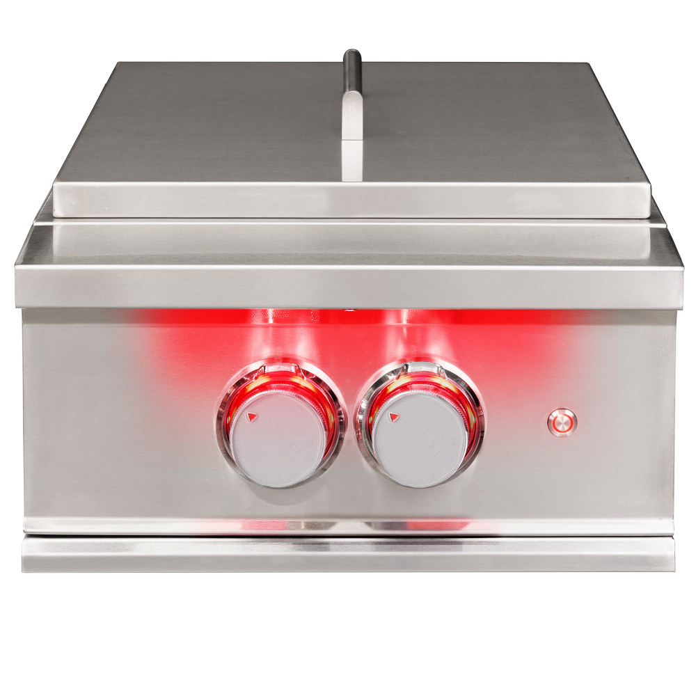 TrueFlame 70000 BTU Built In Propane Gas Power Burner with Wok Grate  and  Removable Lid