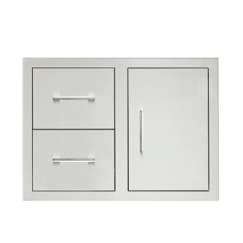 TrueFlame 30 Inch Stainless Steel Right Hinged Access Door  and  Double Drawer Combo
