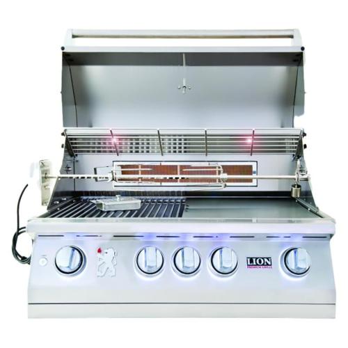 Lion Prominent Q 6 Foot BBQ Island With Lion L75000 32 Inch Natural Gas Grill