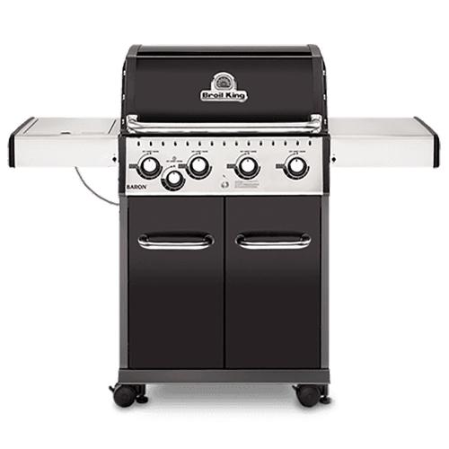 Broil King Baron 440 4 Burner Freestanding Propane Gas Grill with Side Burner