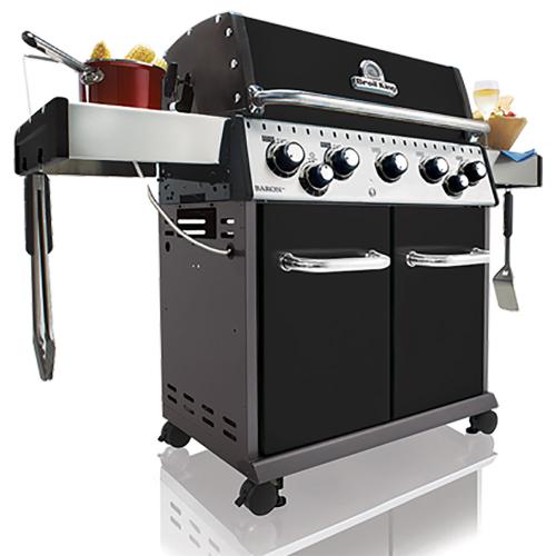 Broil King Baron 440 4 Burner Freestanding Propane Gas Grill with Side Burner