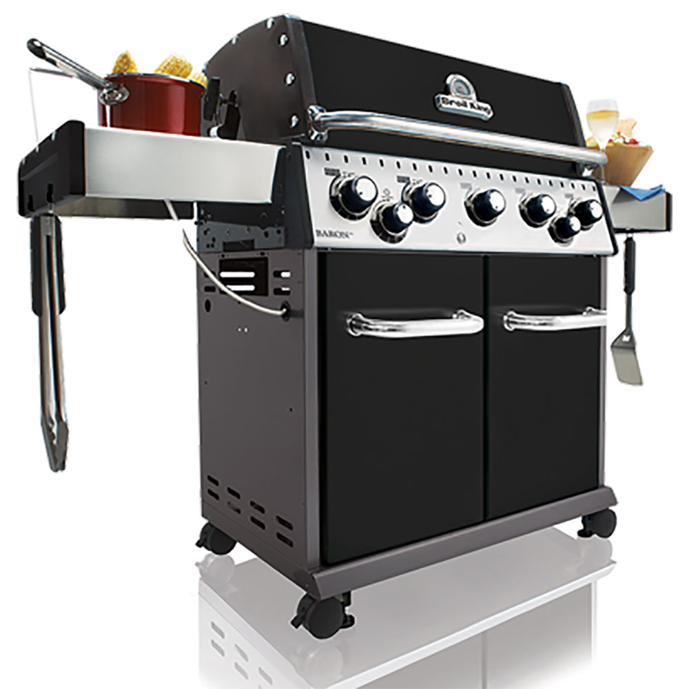 Broil King Baron 440 4 Burner Freestanding Propane Gas Grill with Side Burner