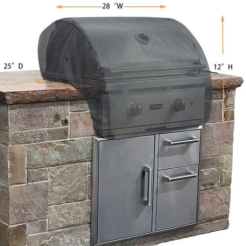 Shield Covers Titanium Series Premium Grill Cover for Built In Grills   Fits 25 Inch up to 28 Inch Wide Grills