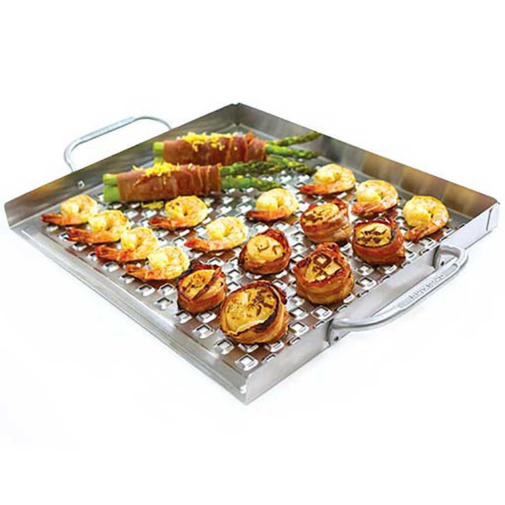 Broil King 15 Inch x 13 Inch Stainless Steel Imperial Flat Grill Topper with Handles