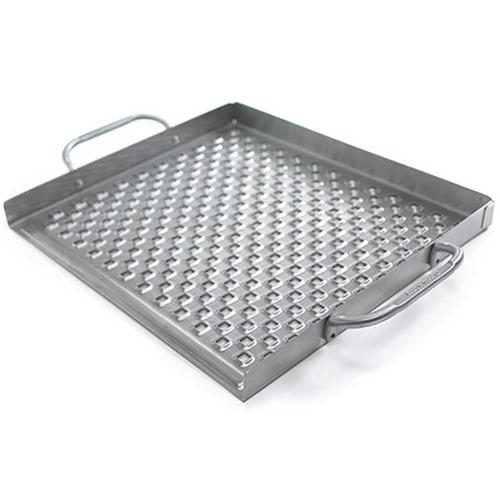 Broil King 15 Inch x 13 Inch Stainless Steel Imperial Flat Grill Topper with Handles