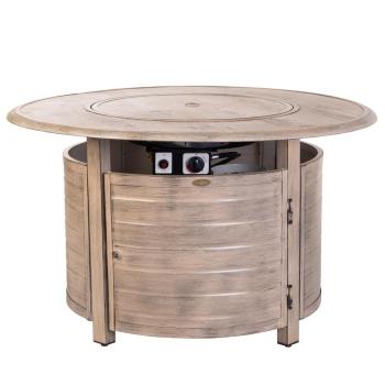 Fire Sense Thatcher 42 Inch 55 000 BTU Round Aluminum Natural Gas Fire Pit Table Driftwood Studio350