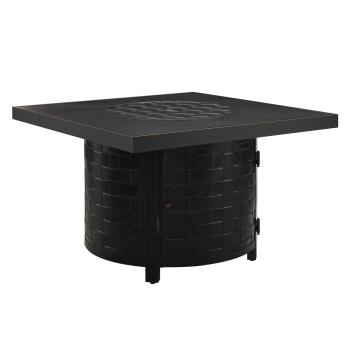 Fire Sense Henley 40 Inch 55 000 BTU Square Aluminum Propane Gas Fire Pit Table Antique Bronze studio350