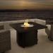 Fire Sense Yorke 40 Inch 55000 BTU Round Aluminum Propane Gas Fire Pit Table   Antique Bronze