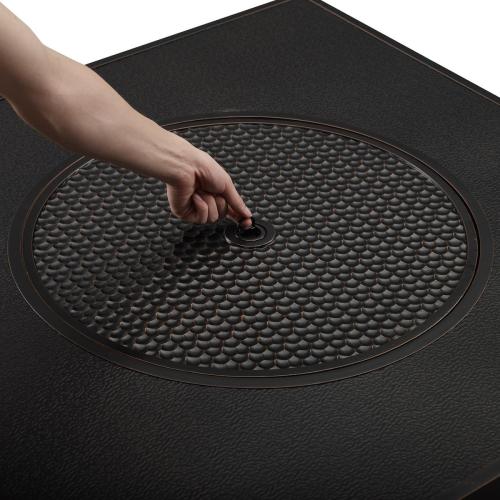 Fire Sense Yorke 40 Inch 55000 BTU Round Aluminum Propane Gas Fire Pit Table   Antique Bronze