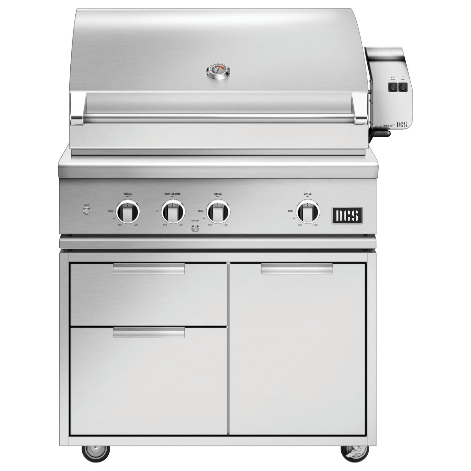 DCS 36 Inch Series 9 Freestanding Propane Gas Grill with Rotisserie