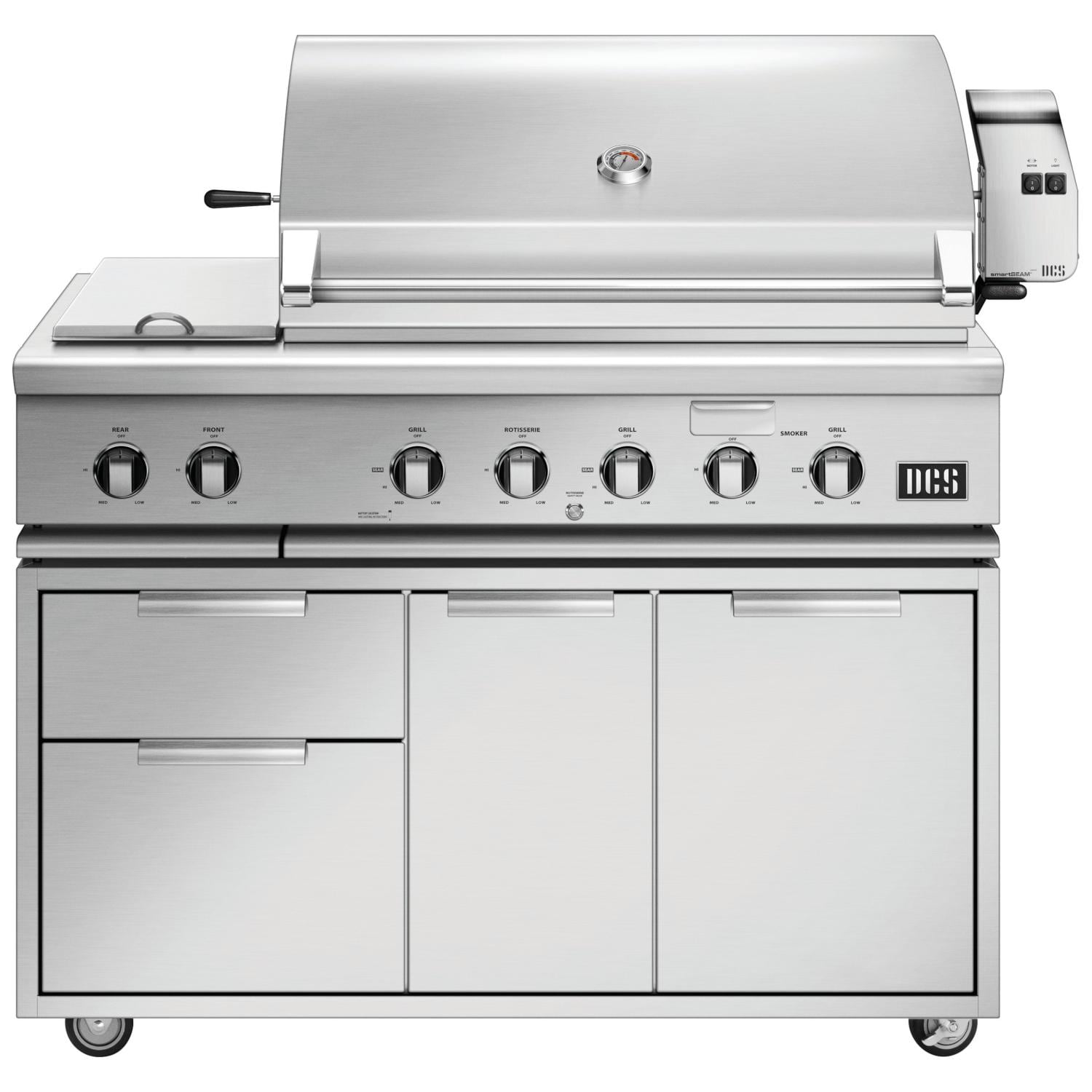 DCS 48 Inch Series 7 Freestanding Propane Gas Grill with Double Side Burner  and  Rotisserie