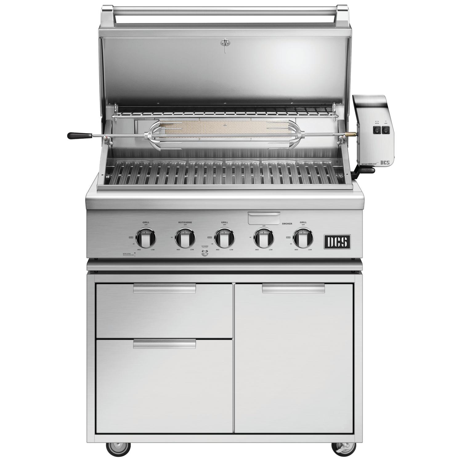 DCS 36 Inch Series 7 Freestanding Natural Gas Grill with Rotisserie