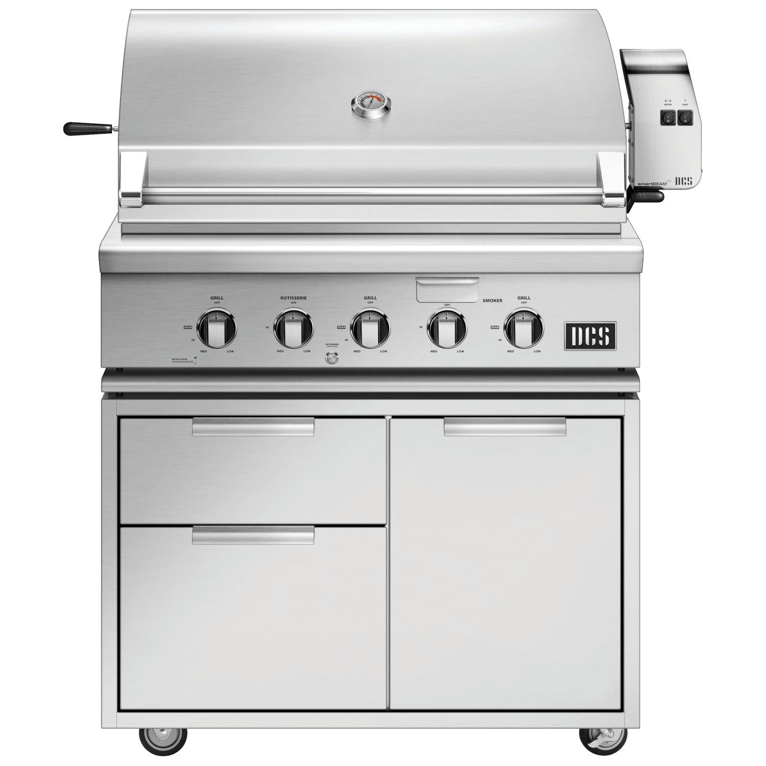 DCS 36 Inch Series 7 Freestanding Natural Gas Grill with Rotisserie