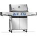 Napoleon Prestige 500 Propane Gas Grill with Infrared Side Burner and Infrared Rear Burner  and  Rotisserie Kit   Stainless Steel