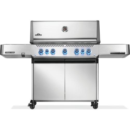 Napoleon Prestige 665 Propane Gas Grill with Infrared Side Burner and Infrared Rear Burner  and  Rotisserie Kit   Stainless Steel