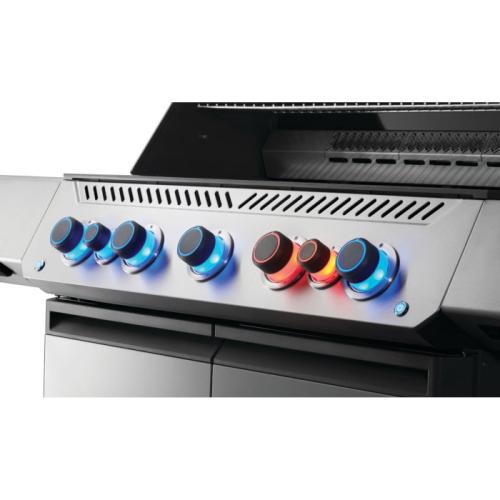 Napoleon Prestige 665 Propane Gas Grill with Infrared Side Burner and Infrared Rear Burner  and  Rotisserie Kit   Stainless Steel
