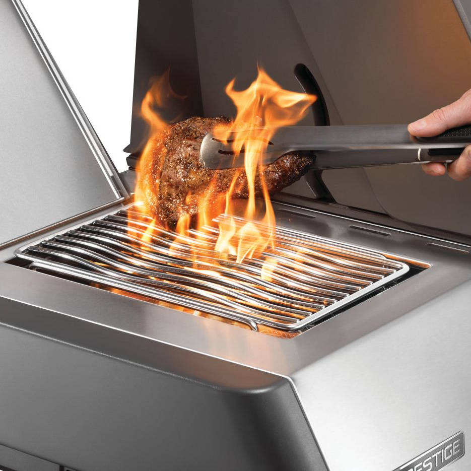 Napoleon Prestige 665 Propane Gas Grill with Infrared Side Burner and Infrared Rear Burner  and  Rotisserie Kit   Stainless Steel