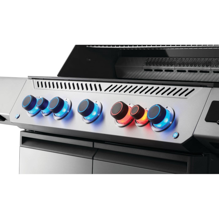 Napoleon Prestige 665 Connected Natural Gas Grill with Infrared Side Burner and Infrared Rear Burner  and  Rotisserie Kit   Stainless Steel