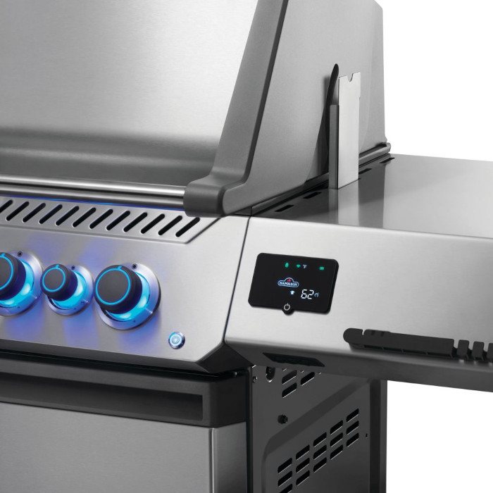 Napoleon Prestige 665 Connected Natural Gas Grill with Infrared Side Burner and Infrared Rear Burner  and  Rotisserie Kit   Stainless Steel