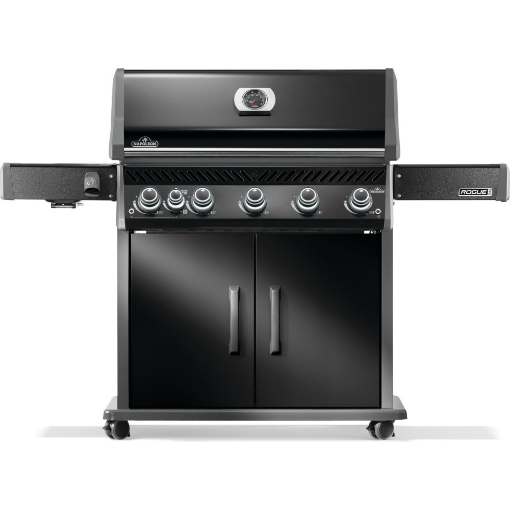 Napoleon Rogue PRO 625 Natural Gas Grill with Infrared Side Burner   Black