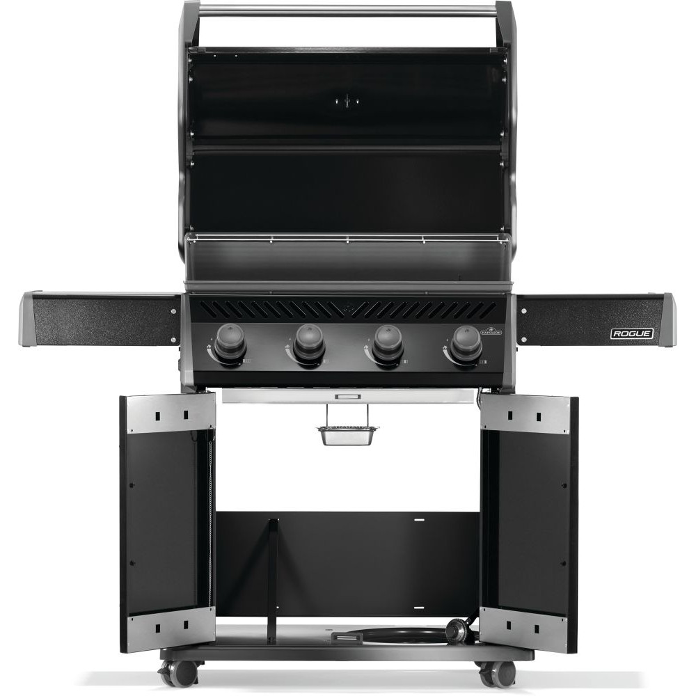 Napoleon Rogue 525 Natural Gas Grill with Cast Iron Cooking Grids   Black