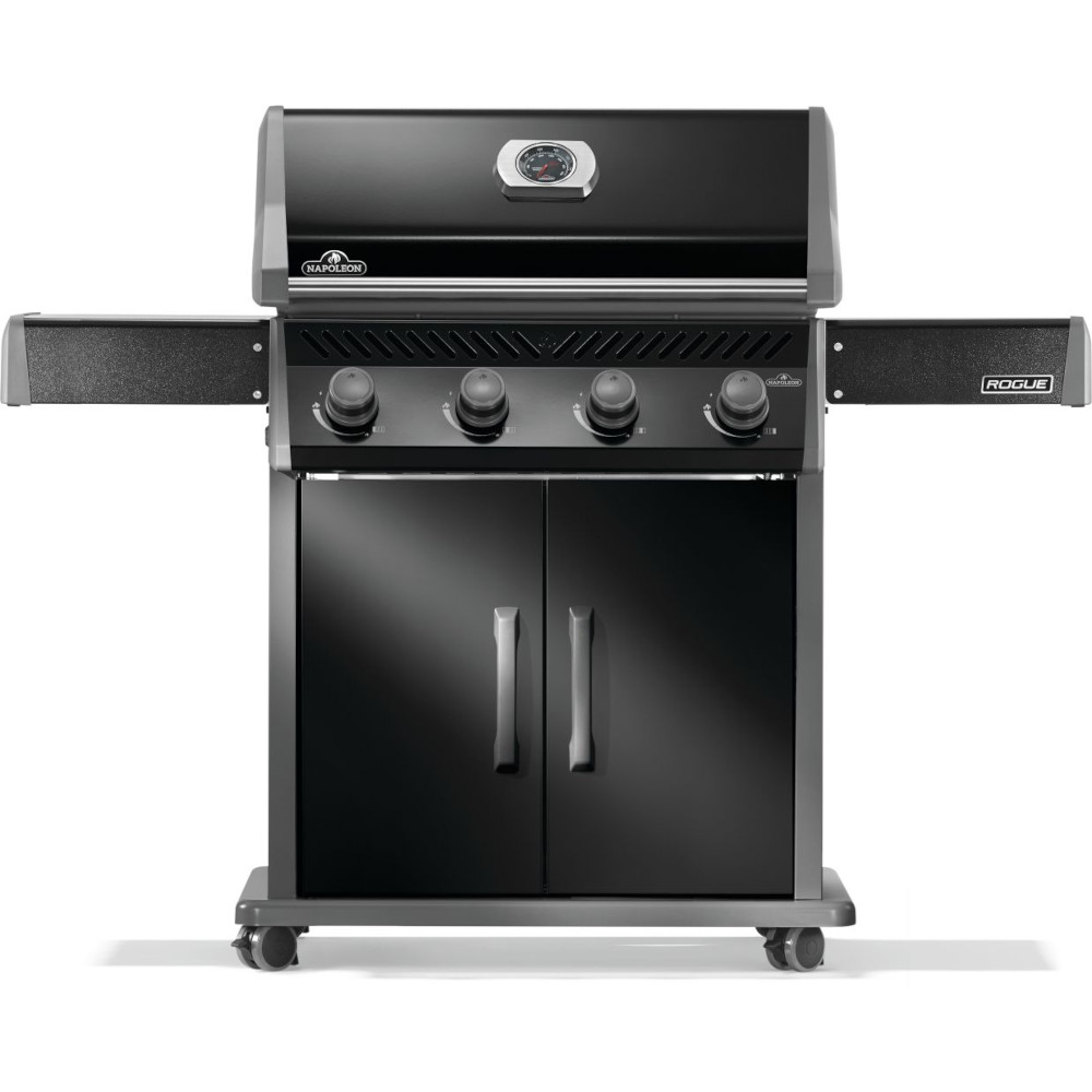 Napoleon Rogue 525 Propane Gas Grill with Cast Iron Cooking Grids   Black