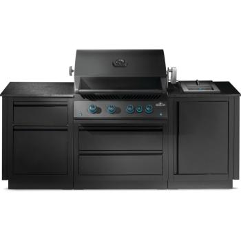 Napoleon Oasis 300 Outdoor Kitchen Island Bundle with Phantom Built In 700 Series 32 Inch Gas Grill with Infrared Rear Burner Matte Black350