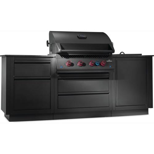Napoleon Oasis 300 Outdoor Kitchen Island Bundle with Phantom Built In 700 Series 32 Inch Propane Gas Grill with Infrared Rear Burner   Matte Black
