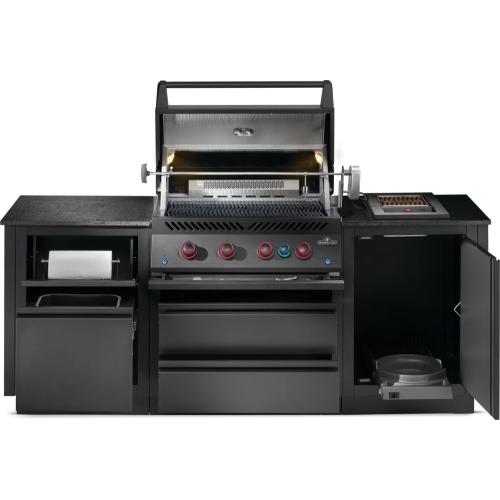 Napoleon Oasis 300 Outdoor Kitchen Island Bundle with Phantom Built In 700 Series 32 Inch Propane Gas Grill with Infrared Rear Burner   Matte Black