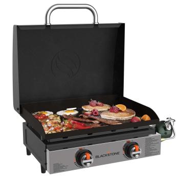 Blackstone Griddle Original 22 Inch 2 Burner Tabletop Propane Gas Flat Top Griddle with Hood 2350