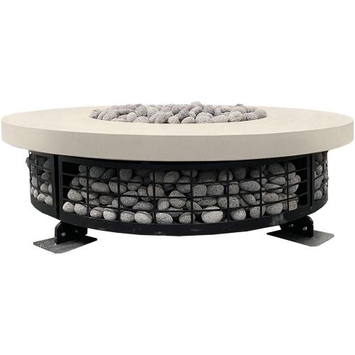 Prism Hardscapes Fuego 54 Inch 125000 BTU Propane Gas Round Fire Pit Table   Coastal