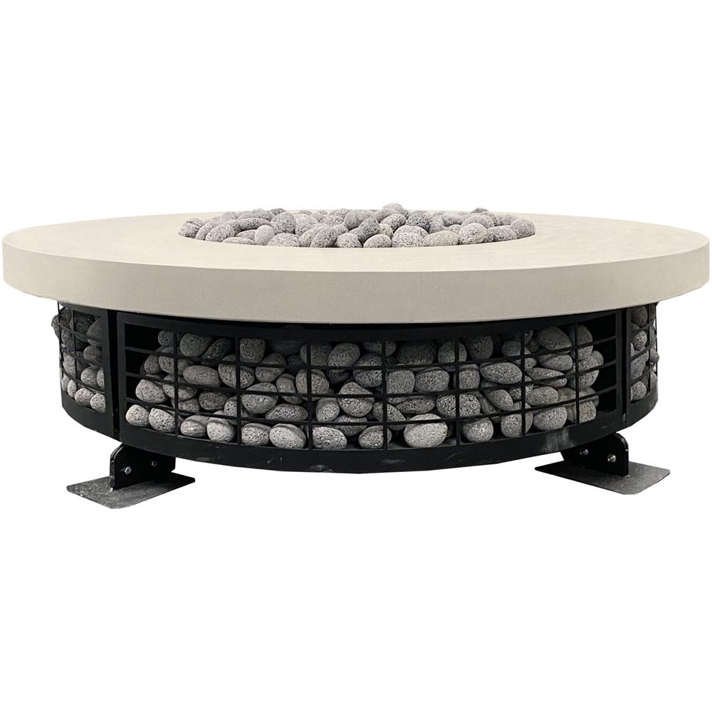Prism Hardscapes Fuego 54 Inch 125000 BTU Propane Gas Round Fire Pit Table   Coastal