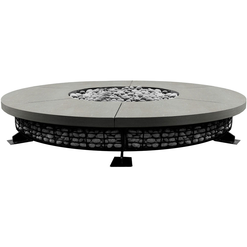 Prism Hardscapes Fuego 89 Inch 125000 BTU Propane Gas Round Fire Pit Table   Natural
