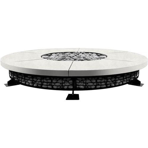 Prism Hardscapes Fuego 89 Inch 125000 BTU Propane Gas Round Fire Pit Table   Ultra White