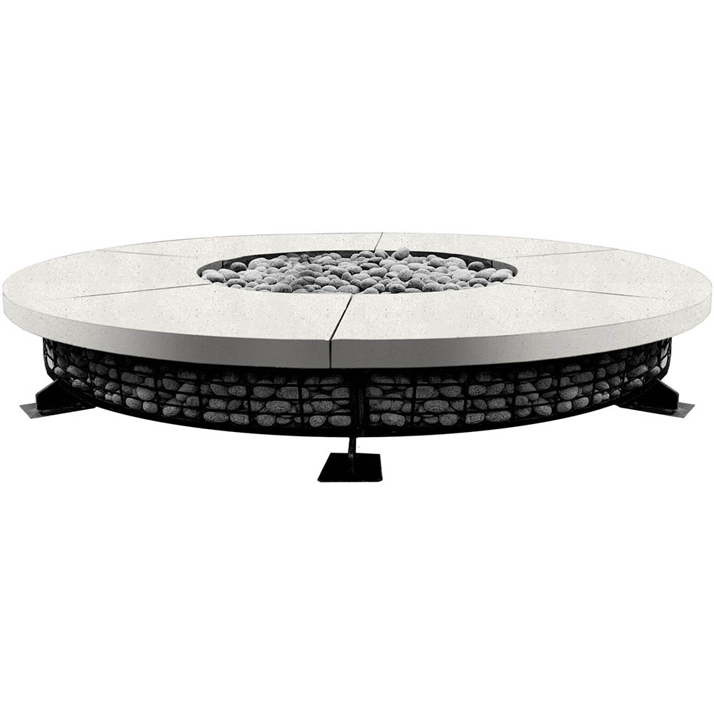 Prism Hardscapes Fuego 89 Inch 125000 BTU Propane Gas Round Fire Pit Table   Ultra White