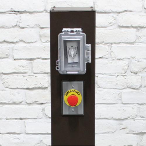 Prism Hardscapes Power Column with Emergency Stop  and  Timer   Bronze