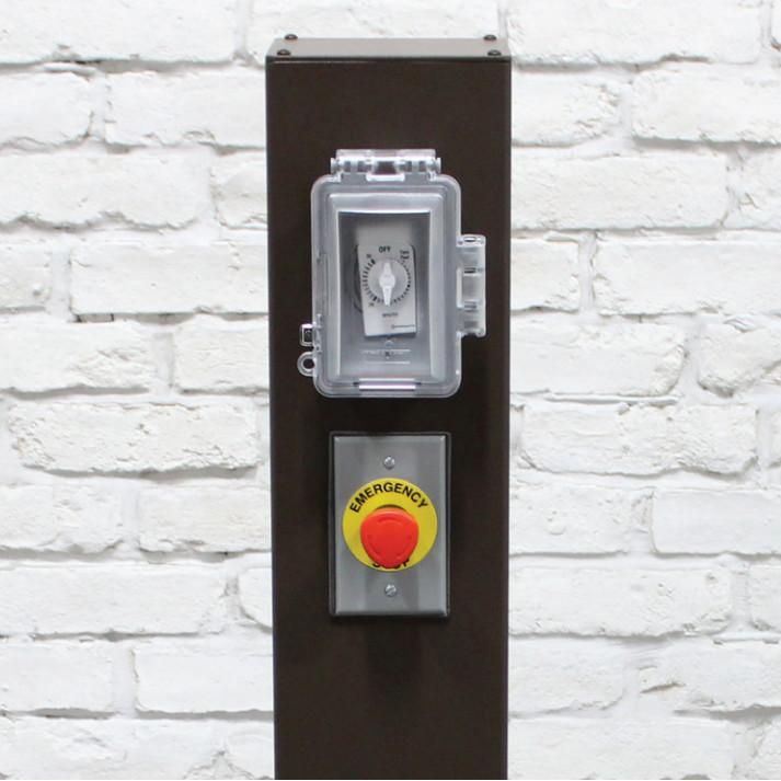 Prism Hardscapes Power Column with Emergency Stop  and  Timer   Bronze