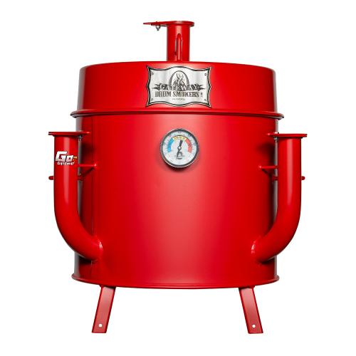 Gateway Drum Smokers 15 Gallon Go2 Charcoal BBQ Smoker  and  Grill   Matte Red