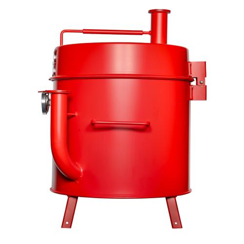 Gateway Drum Smokers 15 Gallon Go2 Charcoal BBQ Smoker  and  Grill   Matte Red