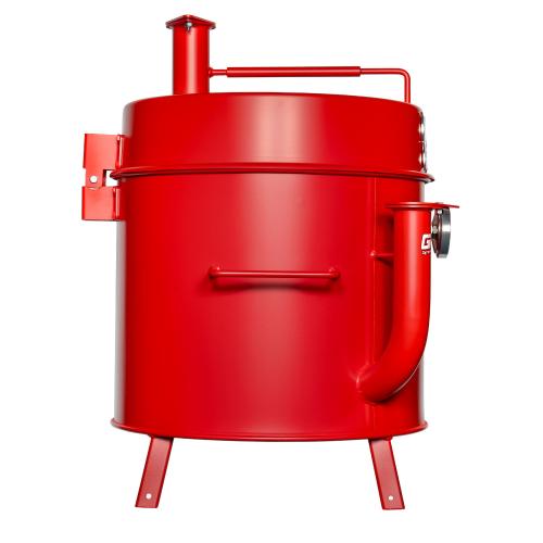 Gateway Drum Smokers 15 Gallon Go2 Charcoal BBQ Smoker  and  Grill   Matte Red
