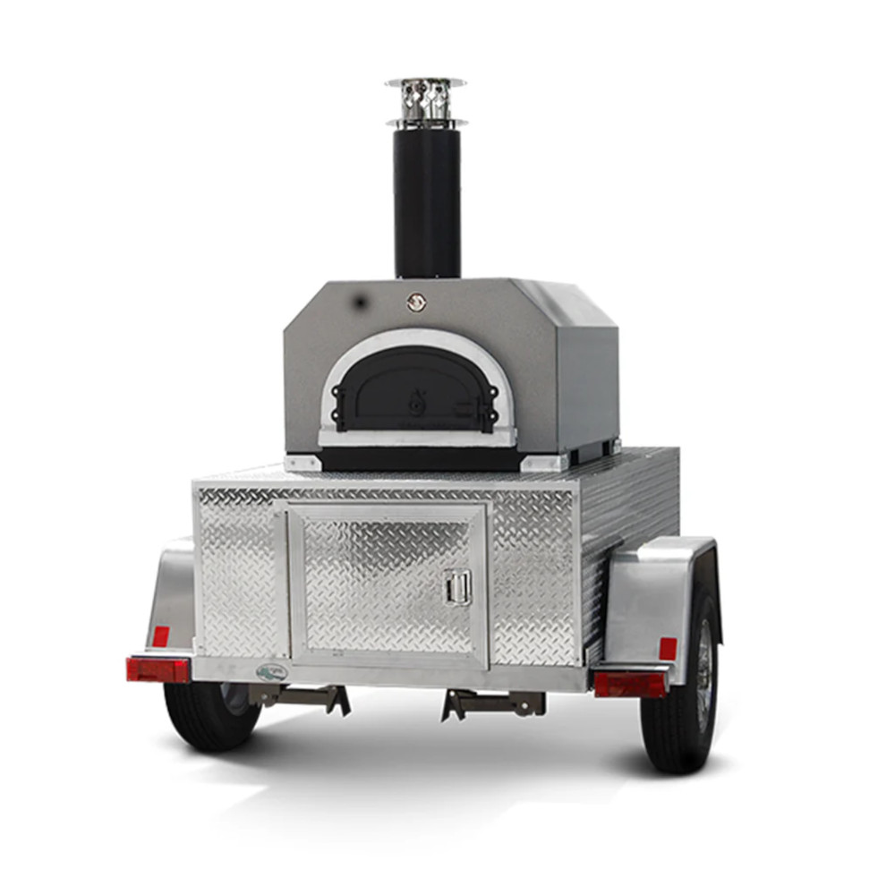 Chicago Brick Oven CBO 750 Hybrid Tailgater Pizza Over Trailer   Silver Vein