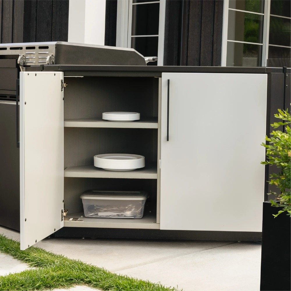 Blackstone 12 Foot L Shaped Outdoor Kitchen Island with 36 Inch Built In Flat Top Propane Gas Griddle