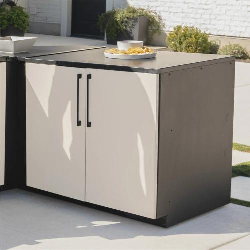Blackstone 12 Foot L Shaped Outdoor Kitchen Island with 36 Inch Built In Flat Top Propane Gas Griddle