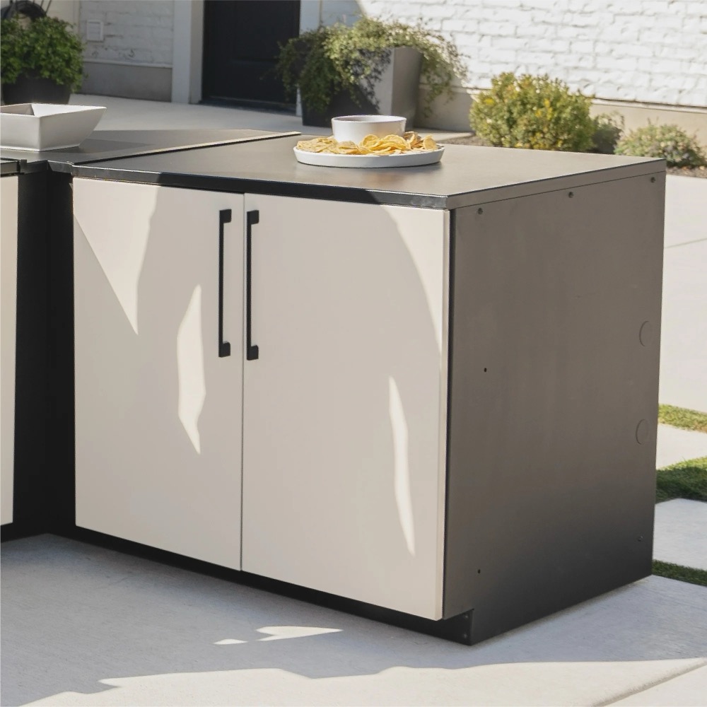 Blackstone 12 Foot L Shaped Outdoor Kitchen Island with 36 Inch Built In Flat Top Propane Gas Griddle