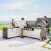 Blackstone 12 Foot L Shaped Outdoor Kitchen Island with 36 Inch Built In Flat Top Propane Gas Griddle
