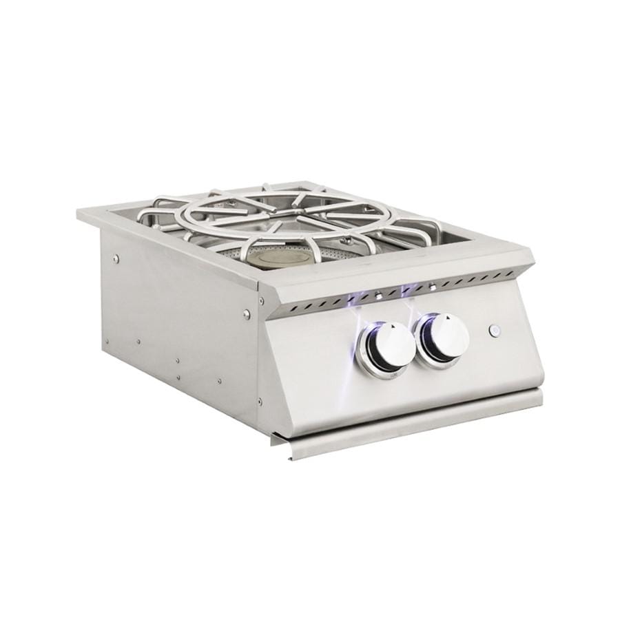RCS Premier Pro 60000 BTU Stainless Steel Natural Gas Power Burner with LED Lighting  and  Stainless Steel Lid